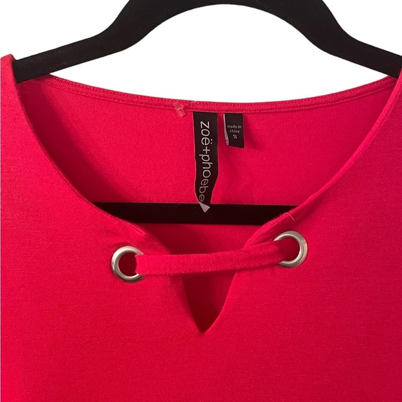 NWOT Zoe +phoebe hot pink top, size small - Picture 2 of 6